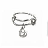 Nuevo anillo de moda de acero inoxidable ajustable con forma de corazón clásico para mujer, accesorios de joyería para fiesta, bisutería para mujer 