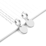 ASON Stylish Round Pendant Stainless Steel Earrings for Women Girls Hanging Dangle Earring Simple Jewelry Party Gift