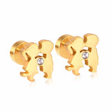 Screw Stud Earrings Set Fashion Jewelry For Women Stainless Steel Gold Christmas Earrings pendientes brincos