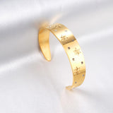 Gold Color Women Cuff Braclets Snowflake Caving Crystal Zirconia Bangles For Women Party Gifts Sculpture pulsera