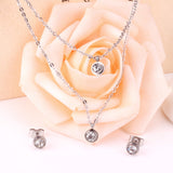 Necklace Earrings Stainless Steel Material Luxury Wedding Trendy Jewelry Sets For Women Valentine's Day Present