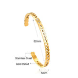 Round Hollow Out Bangles On Hand Stainless Steel Cuff Bracelets Jewelry Women Cubic Zirconia Open Bangle Fairy Lady