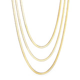 Triple Chain Flat Snake Chains Collier For Women Collar 18K Gold Plated Luxury Necklaces Chain Bohemia Trendy 2022