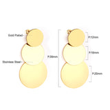 Jewelry Korean Round Layers Gold Color Drop&Dangle Earing Stainless Steel Earrings For Women 2020 Pendientes arete