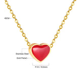 ASON Lover's Gift Heart Shape Pendant Necklaces Stainless Steel Red/Green/Blue Color Dripping Oil Chains Necklaces Collars