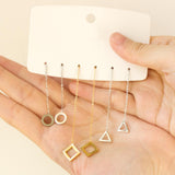 Simple Tassel Linear Chain Long Drop Earrings For Women Girl Geometric Star Hanging Ear Line Japan Korean Jewelry 2022