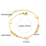 Boho Classic Woman's Bracelets Beads Chains Wrist Jewerly For Woman Simple Design Gold Plated Star Charms My Orders