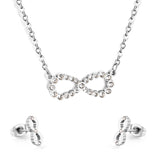 ASON – collier avec pendentif infini délicat en acier inoxydable 316L, zircone cubique, avec boucles d'oreilles, ensemble de bijoux pour femmes, cadeau de fête