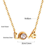 Collier lettre d'amour avec pendentif en strass et zircone cubique pour femmes, cadeaux simples, bijoux de fête de mariage 