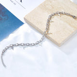 ASON Cross Accessories Multi-layer Link Chains Fashion Anklet Gold Color Stainless Steel For Women Daily Party Gift Jewelry