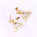 ASON pendientes triangulares de acero inoxidable colgantes para mujer/niña pendientes Push Back de Color dorado regalo de Navidad Dropshipping 