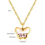 Collares con colgantes de concha de circonia cúbica para mujer, Gargantilla con cadenas de eslabones de acero inoxidable y oro, collares colar collier