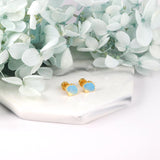 ASON Silver Color Fashion Blue Shell Children's Earrings 316L Stainless Steel Ear Stud for Girl Women Jewelry Gifts