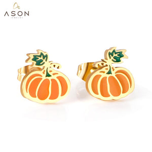 ASON – boucles d'oreilles mignonnes en forme de légume, en acier inoxydable 316L, petites boucles d'oreilles inhabituelles pour femmes, bijoux à la mode 