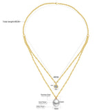 ASON – colliers ras du cou en chaîne à Double maillons, en acier inoxydable, Imitation de perles, pendentif rond, cadeau de fête pour femmes, vente en gros 