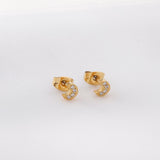 ASON petites boucles d'oreilles en acier inoxydable étoile coeur couronne boucle d'oreille avec strass pour femmes couleur or bijoux accessoire 