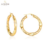 ASON Vintage Hoop Earring Gold Color 316L Stainless Steel Earrings Women Daily Wear Party Gift Fashion Jewelry Wholesale