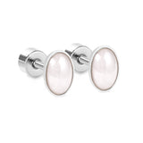 ASON Chic Style Imitation Pearl Screw Stud Earring 2022 Brinco Stainless Steel Geometry Earrings Fashion Accessories Gift