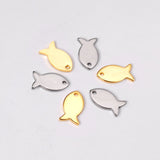 ASON – pendentif en forme de poisson pour femme, 100 pièces/lot, vente en gros, en acier inoxydable, pour collier, Bracelet, fournitures de fabrication de bijoux