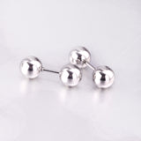 ASON 8mm Size Double Ball Screw Piercing Stud Earrings Gold Color Stainless Steel Women Men Anti-allergy Fashion Jewelry