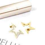 ASON-pendientes de estrella de moda para mujer, aretes de acero inoxidable 316L con circonita cúbica blanca, joyería de regalo de fiesta