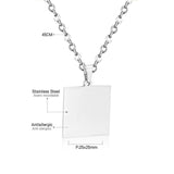 Collier ras du cou doré en acier inoxydable, pendentif rond/carré/Rectangle pour hommes/femmes, chaîne, étiquette vierge 