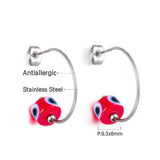 Boucles d'oreilles à breloques yeux maléfiques rouge vert, Design de marque, yeux turcs pour femmes et filles, boucles d'oreilles demi-rondes, cerceau Pendientes