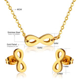 Stainless Steel Jewellery Sets Letter Necklace Earring African Dubai Indian Gold Color Jewelry Set For Women Girls