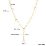 ASON Lovely Star Pendant Necklace Stainless Steel Gold Color Accessories Fashion Choker for Women Party Gift Jewelry