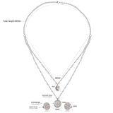 ASON Double Round Rolo Cuban Link Chains Jewelry Sets Stainless Steel Cubic Zirconia Pendant Necklace Earring Bijoux Party