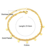 ASON – bracelet de cheville rond classique en acier inoxydable pour femmes, couleur or, accessoires à maillons multicouches, bijoux sur la jambe, fête