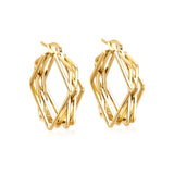 Women Hoop Earrings Multilayer Square Gold Color Huggie Earrings Fashion Party Jewelry For Girls