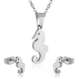 Hippocampus Animal Office Korean Necklaces Earrings Jewelry Sets For Woman Indian Jewellry Set collares para mujer