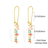 Mother Matching Letter Pendients Earrings For Woman Love Mama Dangle Earrings 2022 New Colorful Design Heart Drops