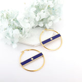 Gold Color Round Hoop Earrings Bijoux Female NO Fade Stainless Steel Star Earring Fashion Jewelry New Punk Jewelry