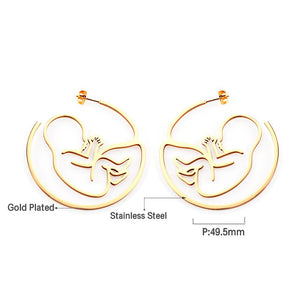 Boucles d'oreilles en forme de grand cerceau pour célébrer la fête des mères, Design pour bébé, cercle pour femmes, spécial amours pour mères, nouveauté 2022