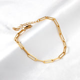 ASON Trendy Chain Anklet Gold Color Stainless Steel Foot Chain with Extender 23+5cm Women Jewelry Gift Beach Accessories