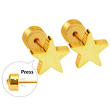 ASON Anti-allergy Star Stud Piercing Earring Punk Style Stainless Steel Gold Color Earrings For Women Accessries Wedding