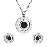 ASON Round Love Shell Top 316L Stainless Steel Gold Wedding Jewelry Sets for Women Necklace Pendant Small Stud Earring