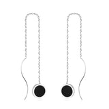 ASON Korean Style Statement Drop Earrings Round Shell Dangle Earring Stainless Steel Jewelry for Women Femme Party Gift