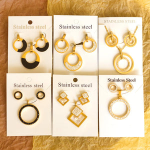 Brand New Circles Big Pendants With AAA Zirconia Jewelry Sets For Woman Man Luxury Wedding Jewelry Gifts 2022