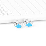 ASON Cute Children's Ear Stud Silver Color Stainless Steel Blue Cloud Small Cartoon Earrings for Girl Women Gifts Jewelry