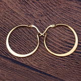 Pendientes clásicos de acero inoxidable, juego de pendientes de aro de circonio de color dorado y acero de 25mm para joyería de moda para mujer brinco 