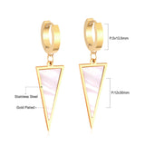 Hoop Earing Korean Style Traingle Shell Stainless Steel Drop Earrings Fashion Jewelry2020 Set For Women Brinco