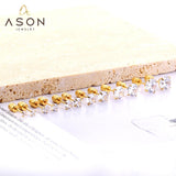 ASON Twist Back blanco redondo Zirconia cúbica Piercing Stud pendiente Color oro Acero inoxidable moda para mujer joyería diaria