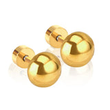 Stainless Steel Gold Ball Earrings Screw Back 2020 Stud Earring Set For Women's Fashion Jewelry Brincos Aretes