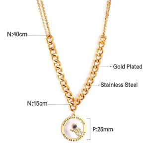 Stainles Steel Jewelry Collars Accessories 2022 New Arrivals Gold Color Astronaut Round Shell Pendant Necklace Party