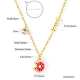 316L Stainless Steel Gold Bread Bus Vegetable Pendant Necklaces For Women With Free Chain Crystal Necklace collares