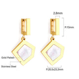 Women Earrings 2022 New Punk Jewelry Stainmless Steel Gold Color Geometry Shell Hoop Earrings Bijoux Party Wholesale