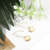 ASON Gold Color Stainless Steel Imitation Shell Drop Earrings Trendy Dangle Earrings for Women Party Gift Jewelry